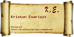 Kriston Evariszt névjegykártya